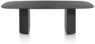 PAVIE Esstisch schwarz Eiche Furnier 120cm x 240cm x 77cm