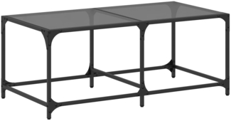 Couchtisch, Sofatisch mit Glasplatte Schwarz 98,5 x 50 x 40 cm Stahl