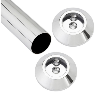SO-TECH® Garderobenstange Garderobenstangen Kleiderstangen Chrom poliert Ø 25 mm, (Komplettset, 1 St), Länge 600 mm, inkl. 1 Paar konischen Schrankstangenlager