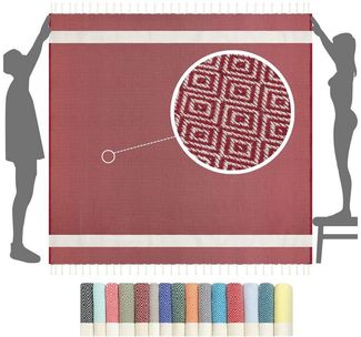 furora HOLIDAY Strandtuch XXL groß 200x200 cm Strand Tuch, aus Baumwolle, Stranddecke, Vielseitig, schöne Farben, hochwertige Verarbeitung