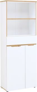 Aktenschrank >Memphis< in Weiß / Artisan Eiche Dekor - 75x197x38 (BxHxT)