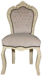 Casa Padrino Barock Esszimmer Stuhl Creme / Creme Antik Look - Möbel Antik Stil