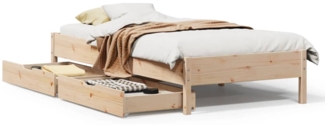vidaXL Massivholzbett ohne Matratze 75x190 cm Kiefernholz 3301734