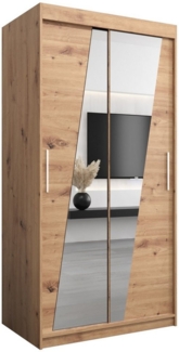 ABIKS MÖBEL Schwebetürenschrank RHOMB Schlafzimmerschrank - mit Spiegel, Kleiderstange und Regalen