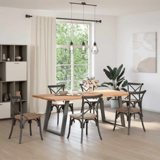 vidaXL Esstisch Hellbraun 220x100x74 cm Massivholz Eiche Rechteckig 3304633