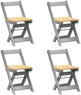 vidaXL Esszimmerstühle Klappbar 4 Stk. Corona Grau Massivholz Kiefer 4013438