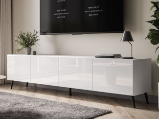 ALLHOUSE24 TV-Schrank LOGANTE 200 cm Breite Unterschrank TV Lowboard Metall Füße 200 cm Breite