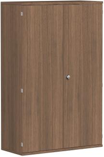 Garderobenschrank mit ausziehbarem Garderobenhalter, 100x42x154cm, Nussbaum