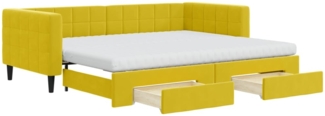 vidaXL Tagesbett Ausziehbar mit Schubladen Gelb 90x200 cm Samt 3196768
