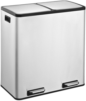 RUBI Duo Mülleimer Edelstahl Abfalleimer Treteimer 2x15 Liter