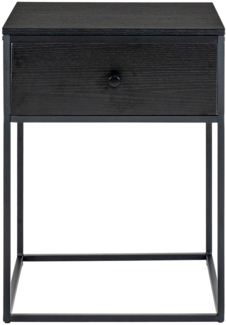 Beistelltisch, 1 Schublade, schwarz, Gestell schwarz, 40 x 40 x 55 cm