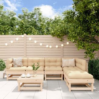 vidaXL 7-tlg. Garten-Lounge-Set Massivholz Kiefer 3186403