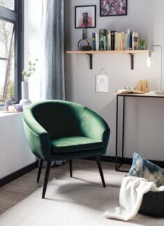 XDREAM Loungesessel Lutz, Relaxsessel, Cocktailsessel, Polstersessel, Einzelsessel (1-St), bequemer Sessel in Samtvelours-Optik, viele moderne Farben