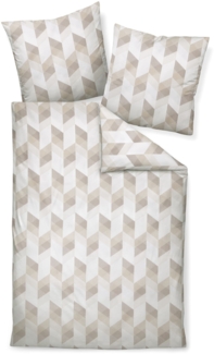 Janine Mako-Satin Bettwäsche 155 x 220 cm 80 x 80 2 teilig moments 98111-07-512 naturell