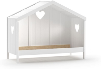 Hausbett Kamila 1 213x99x172 mit Rücken Kinderbett Massivholz+MDF Weiß