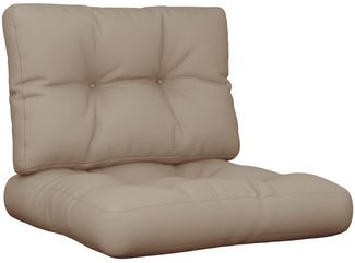 vidaXL Palettenkissen 2-tlg. Taupe Stoff 360675