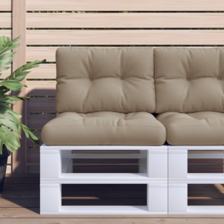 vidaXL Palettenkissen 2-tlg. Taupe Stoff 360675