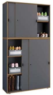 VCM Aktenschrank Büroschrank Aktenschrank Schiebetüren Salia 5fach