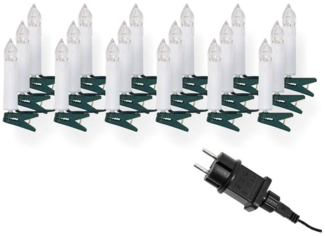 IC Winterworld LED-Lichterkette LED Lichterkette Weihnachtsbaum für innen, strombetrieben, 16-flammig, ohne Batterien, Retro Weihnachtskerzen für den Christbaum