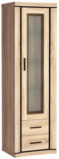 Lomadox Vitrine DUNEDIN-161 Vitrinenschrank, rechts/links montierbar, Sonoma Eiche