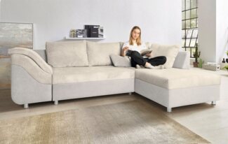 COLLECTION AB Ecksofa Sally L-Form, mit und ohne Bettfunktion, inklusive loser Rücken- und Zierkissen