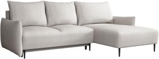 Ecksofa mit Schlaffunktion und Bettkasten Snolik L, schmale Armlehne (Farbe: Velo 621)