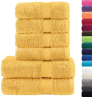 vidaXL 6 tlg. Premium-Handtuch-Set SOLUND Golden 600 g/m² 137559