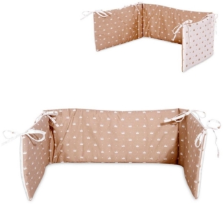 Lorelli Babybett-Nestchen L 145 x B 27 cm, Bettumrandung aus 100% Baumwolle Beige Krone