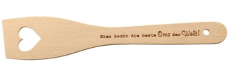 Spruchreif® Pfannenwender Pfannenwender aus Holz mit Herz und Gravur · Geschenk für Mama und Oma