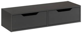 KOMTO Nachttisch KOMTO Wandregal NOKA mit 2 Schubladen – Hängeschrank 100 x 32,5 x 22 cm