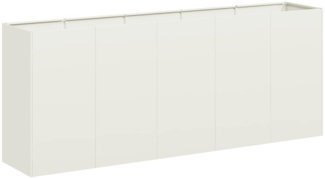 vidaXL Pflanzkübel Weiß 200x40x80 cm Kaltgewalzter Stahl 860725