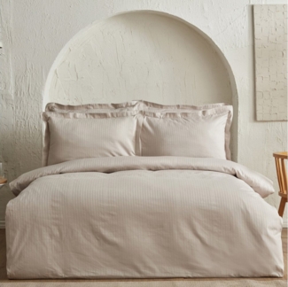 Karaca Bettwäsche Karaca Home Uniq 100% Baumwolle Sateen Doppel Bettbezug Beige