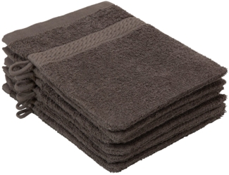 my home Waschhandschuh Juna, 6 Waschhandschuhe 16x21, 100% Baumwolle, Set und als Serie, (6-St), Handtuch-Set, mit Bordüre, Handtücher in Uni-Farben, weich