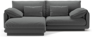 Micadoni Ecksofa Torino 3-Sitzer Strukturierter Stoff Dunkelgrau Links