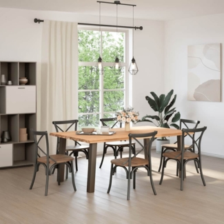 vidaXL Esstisch Hellbraun 200x120x74 cm Massivholz Eiche Rechteckig 3305061