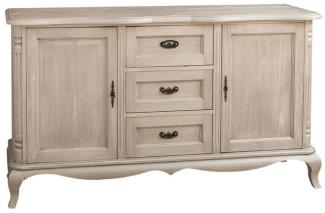 Massivholz Sideboard Silber im Landhausstil