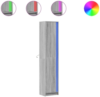 vidaXL Highboard mit LED-Beleuchtung Grau Sonoma 41,5x32,5x200 cm 3307903