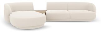 Micadoni Modulares Sofa Miley mit Recamiere 3-Sitzer Links Boucle Beige