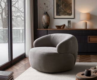 Loungesessel Nova 88x88 cm Strukturstoff Soft Grau