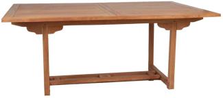 MiaMöbel Teak Esstisch 180x100cm - ausziehbar Massivholz Teak Modern