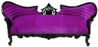 Casa Padrino Barock Sofa Vampire Lila / Schwarz- Limited Edition - Lounge Couch