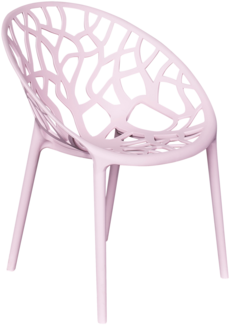 VOMO Stapelstuhl, Struckturdesign in Rosa, Gestell: Polypropylen-Kunststoff