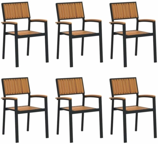 vidaXL Gartenstuhl 6 pcs Braun 56 x 57 x 87cm Massivholz Akazie 3284393