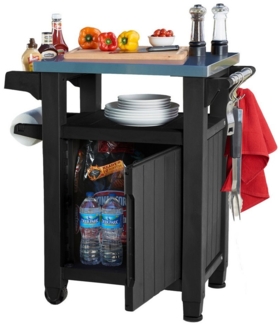 Keter Grillablagetisch Keter Grilltisch UNITY Anthrazit, 150L, mit Edelstahltischplatte