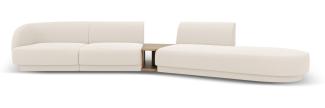 Micadoni Modulares Sofa Miley 4-Sitzer mit 1 Armlehne Rechts Boucle Beige