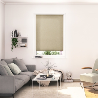 Lichtblick Sonnenschutzsysteme GmbH Thermo-Rollo lichtdurchlässig Madrid 60 cm x 190 cm (BxL) Taupe Lichtdurchlässig & Thermofunktion ; ohne Bohren zu Montieren ; OEKO-TEX Standard 100