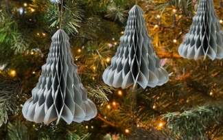 Christbaumschmuck Papier Weihnachtsbaum Faltbar 3D Groß 4 Stück Weihnachten Deko