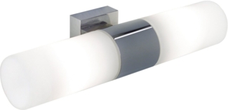 Nordlux Büro Wandleuchten Tangens Breite 31 Cm Chrom 2-flammig Zylinderförmig, Chrom, weiß, Glas, Metall, 17141029