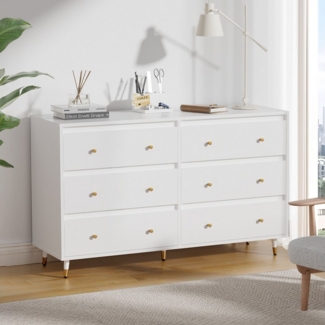 Lexzurn Kommode mit 3 Schubladen/5 Schubladen/6 Schubladen/8 Schubladen (Modernes Massivholz Sideboard für das Schlafzimmer,Wohnzimmer,Flur und Büro, Schrank,Viele Farbvarianten und Stauraum)