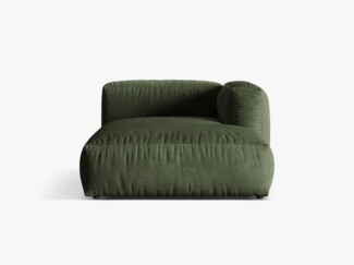 Micadoni Chaise Longue Martina 1-Sitzer Samt Grün Rechts